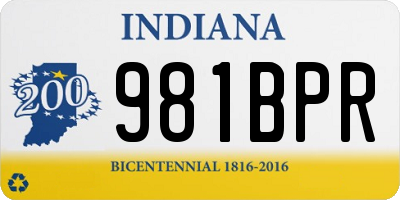 IN license plate 981BPR