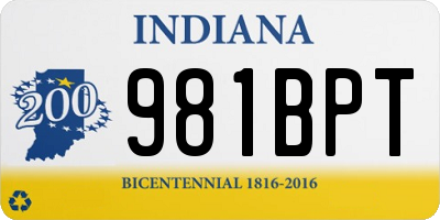 IN license plate 981BPT