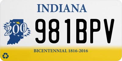 IN license plate 981BPV