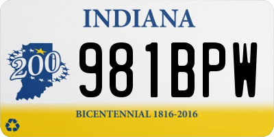 IN license plate 981BPW