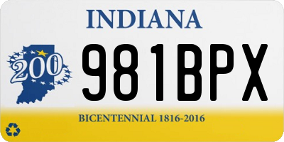 IN license plate 981BPX