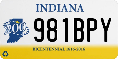 IN license plate 981BPY