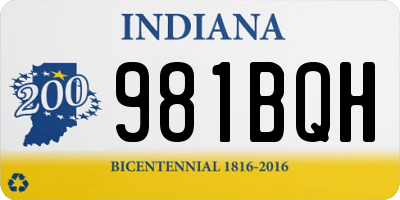 IN license plate 981BQH