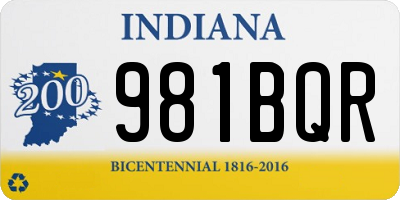 IN license plate 981BQR