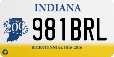 IN license plate 981BRL