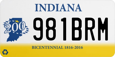 IN license plate 981BRM