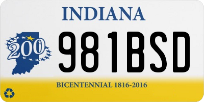 IN license plate 981BSD
