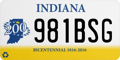IN license plate 981BSG