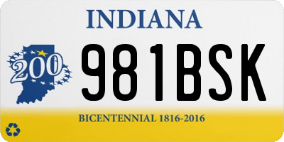 IN license plate 981BSK