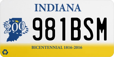 IN license plate 981BSM