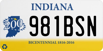 IN license plate 981BSN