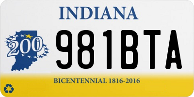 IN license plate 981BTA