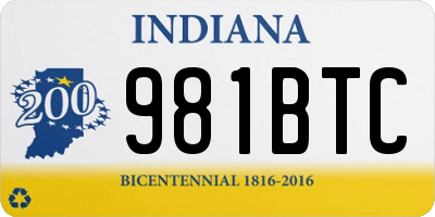 IN license plate 981BTC