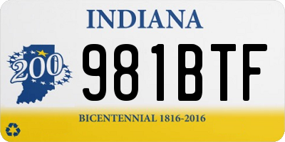 IN license plate 981BTF