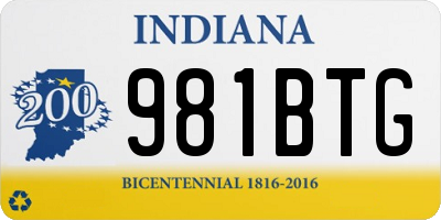 IN license plate 981BTG