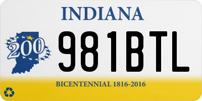 IN license plate 981BTL