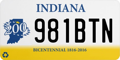 IN license plate 981BTN