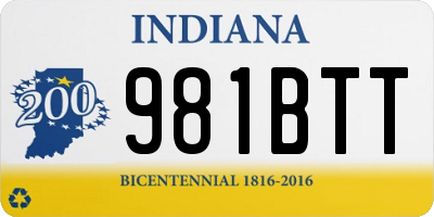 IN license plate 981BTT