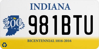 IN license plate 981BTU