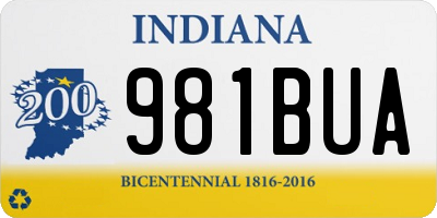 IN license plate 981BUA