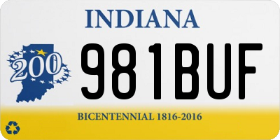 IN license plate 981BUF