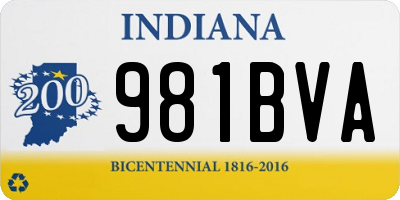 IN license plate 981BVA