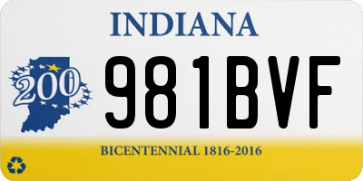 IN license plate 981BVF