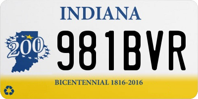 IN license plate 981BVR