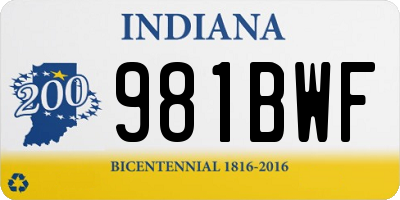 IN license plate 981BWF