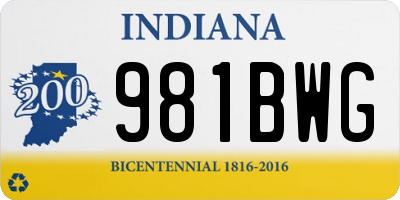 IN license plate 981BWG