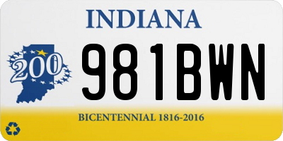 IN license plate 981BWN