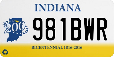 IN license plate 981BWR