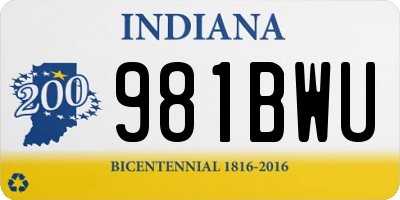 IN license plate 981BWU