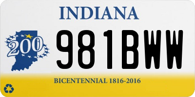IN license plate 981BWW