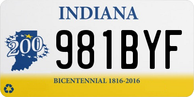 IN license plate 981BYF