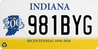 IN license plate 981BYG