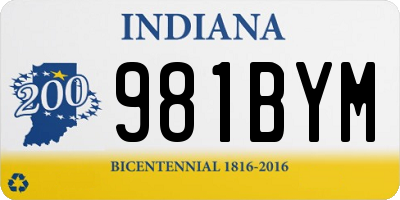 IN license plate 981BYM