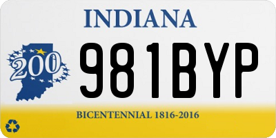 IN license plate 981BYP