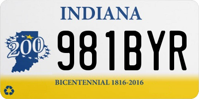 IN license plate 981BYR