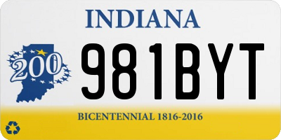 IN license plate 981BYT