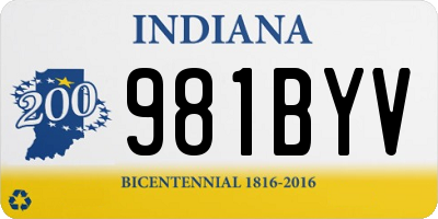 IN license plate 981BYV