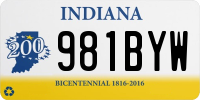IN license plate 981BYW