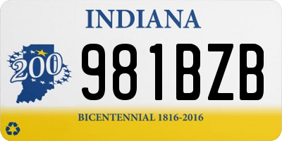 IN license plate 981BZB
