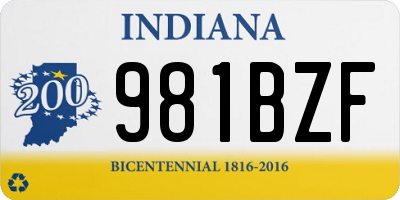 IN license plate 981BZF