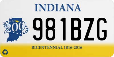 IN license plate 981BZG