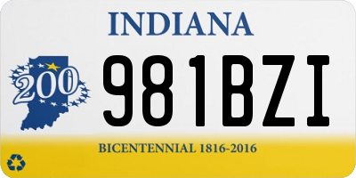 IN license plate 981BZI