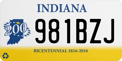 IN license plate 981BZJ