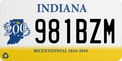 IN license plate 981BZM