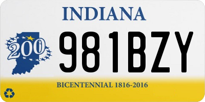 IN license plate 981BZY