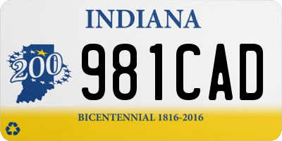 IN license plate 981CAD